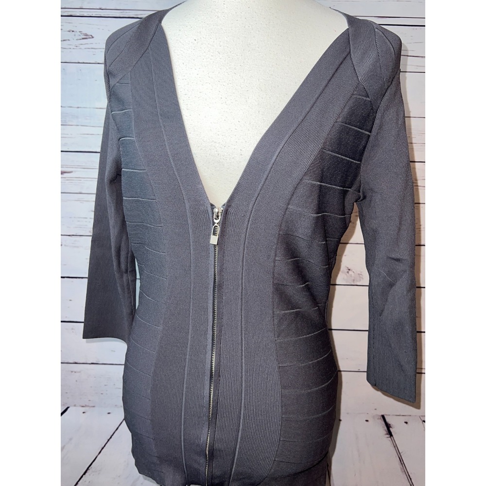 Boston Proper Cardigan sweater full zip Medium Bodycon Full Zip Shacket Coquette